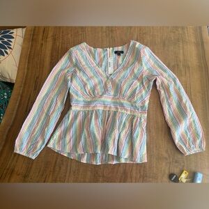 J crew 4 rainbow poplin blouse